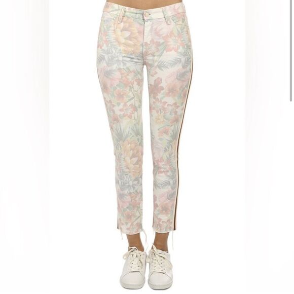 Mother The Looker Ankle Fray So Far Gone Floral Stripe Jeans 30 - Picture 2 of 8